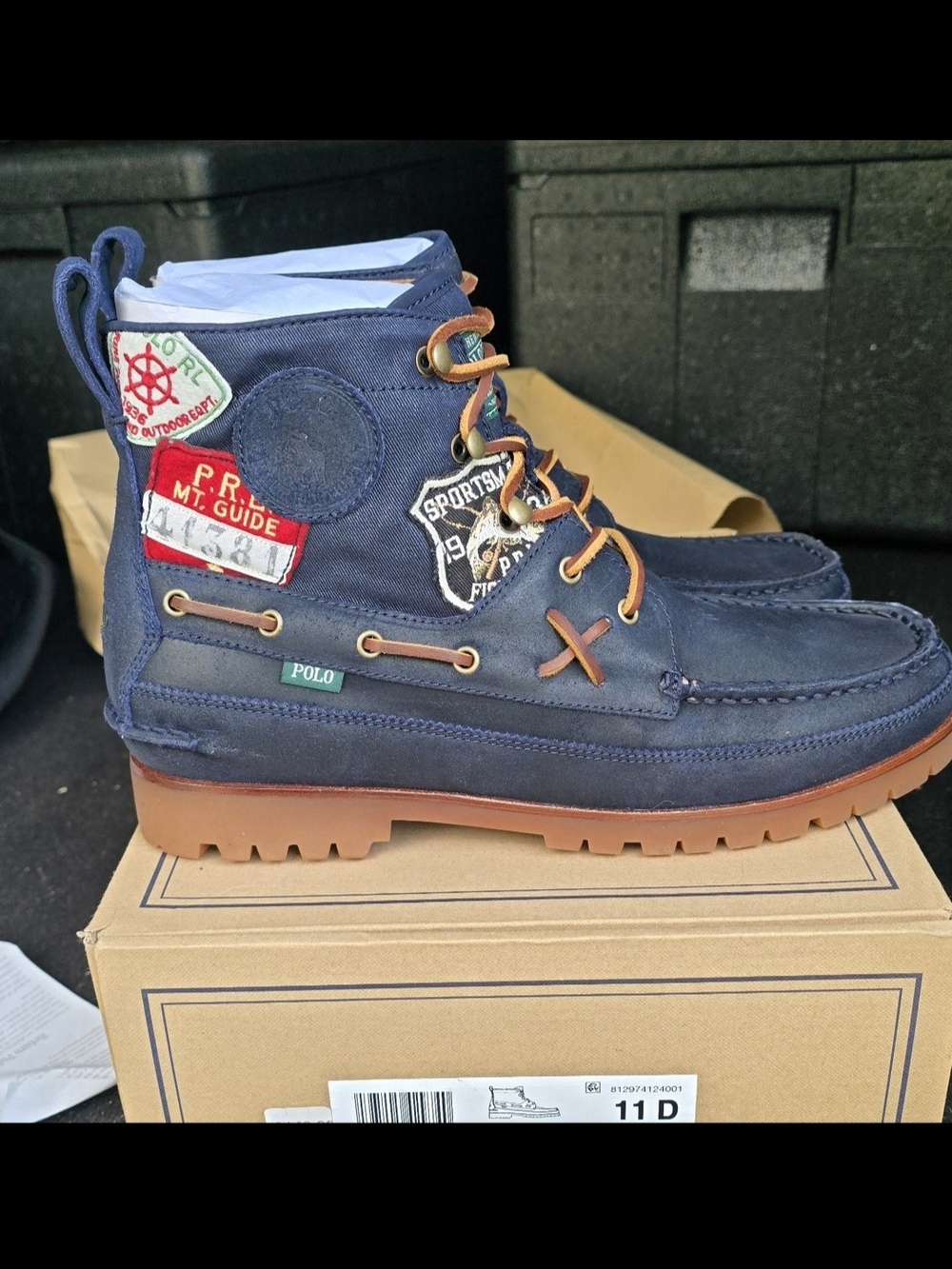 Men's Polo RALPH LAUREN Men's Ranger Mid Suede & Twill Patch 11D